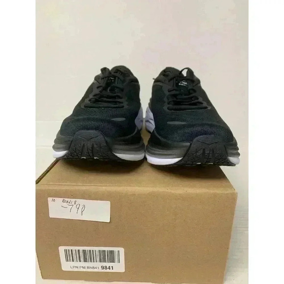 -798 Hoka Bondi 8, Black/White, Mens Running Shoes-US 10 Mens - Picture 2 of 5
